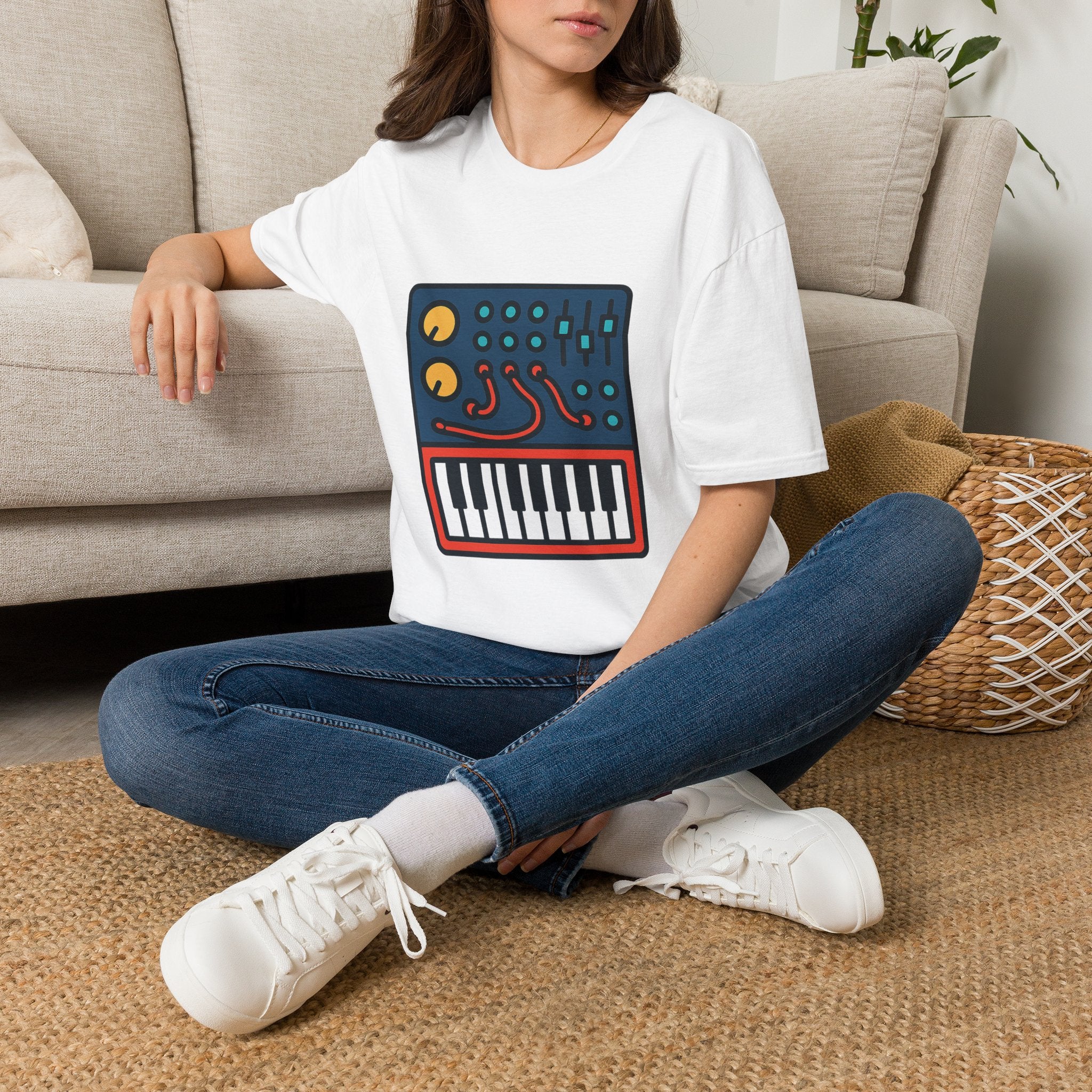 Modular Synthesis t-shirt with synthesizer modular design – gift for synth enthusiasts