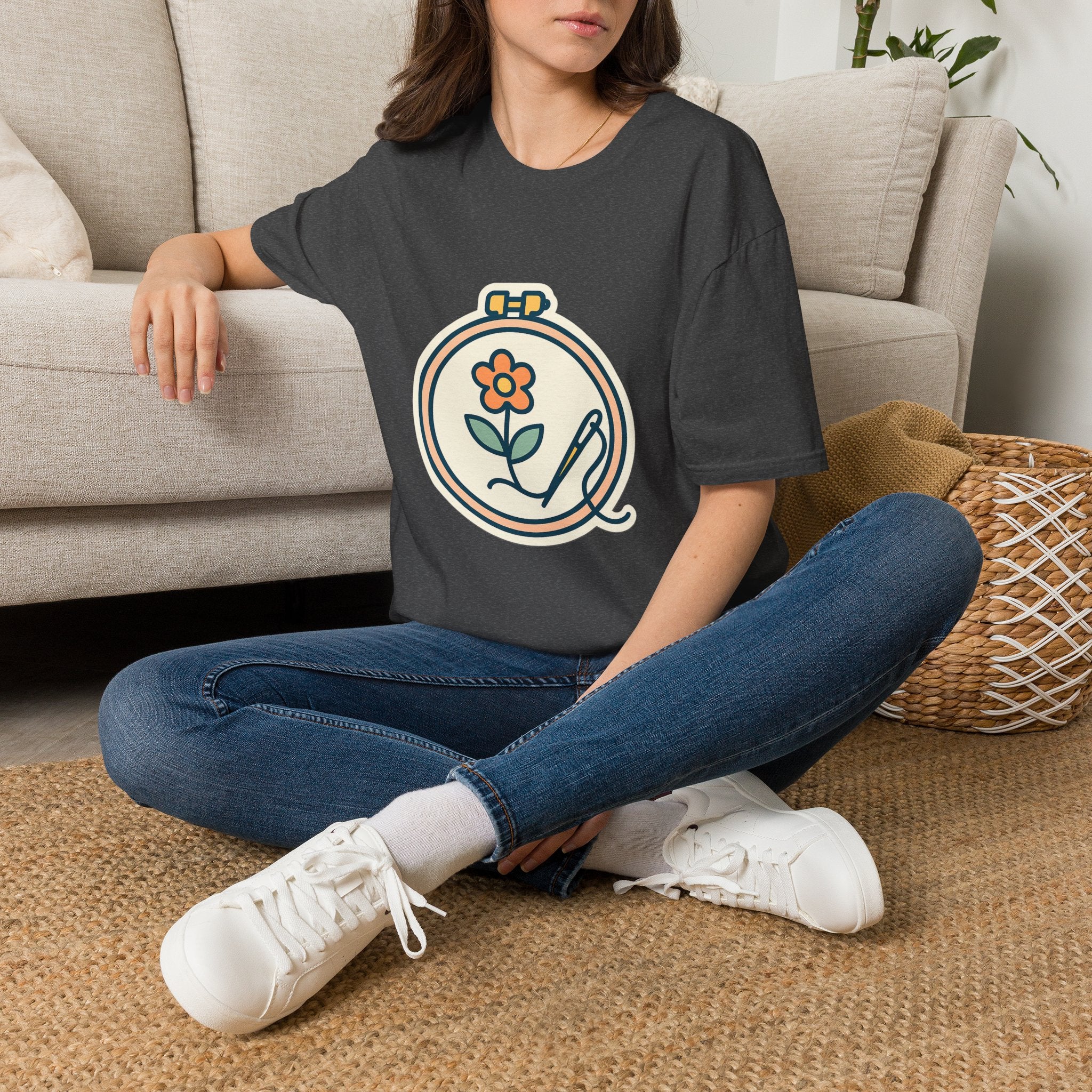 Embroidered Art Unisex T-Shirt | Comfortable Cotton Tee for Art Lovers