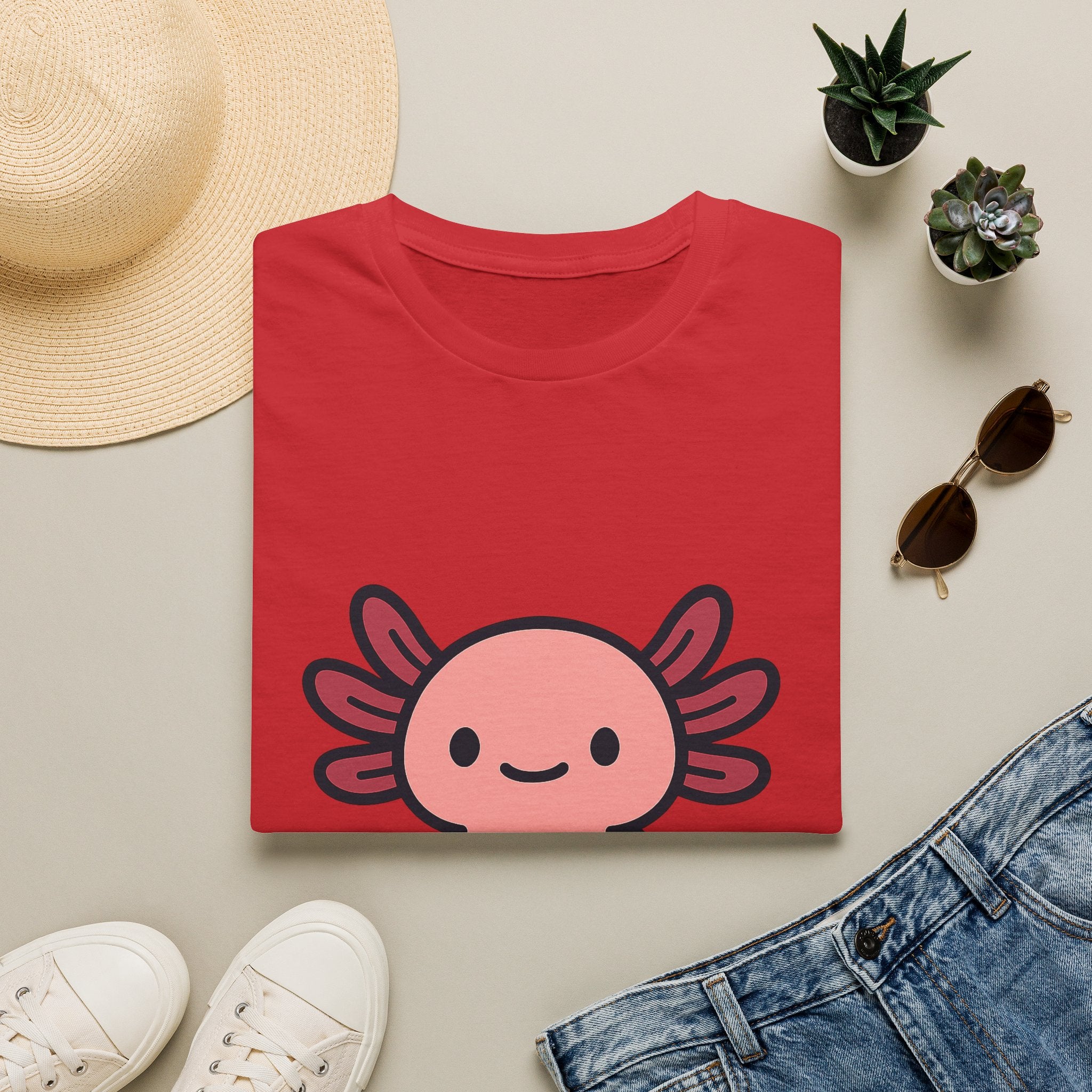 Cute Axolotl T-Shirt | Unisex Soft Tee for Aquatic Animal Lovers