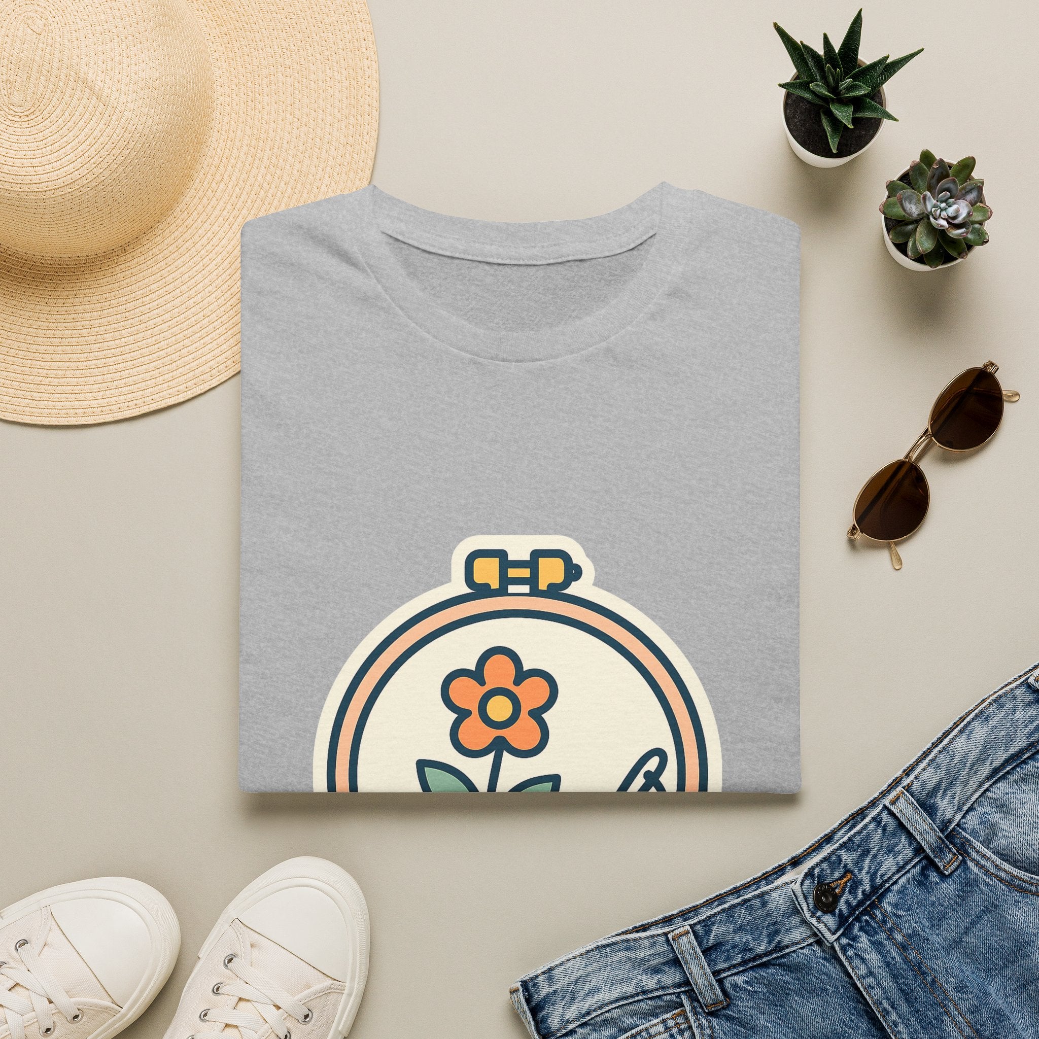 Embroidered Art Unisex T-Shirt | Comfortable Cotton Tee for Art Lovers