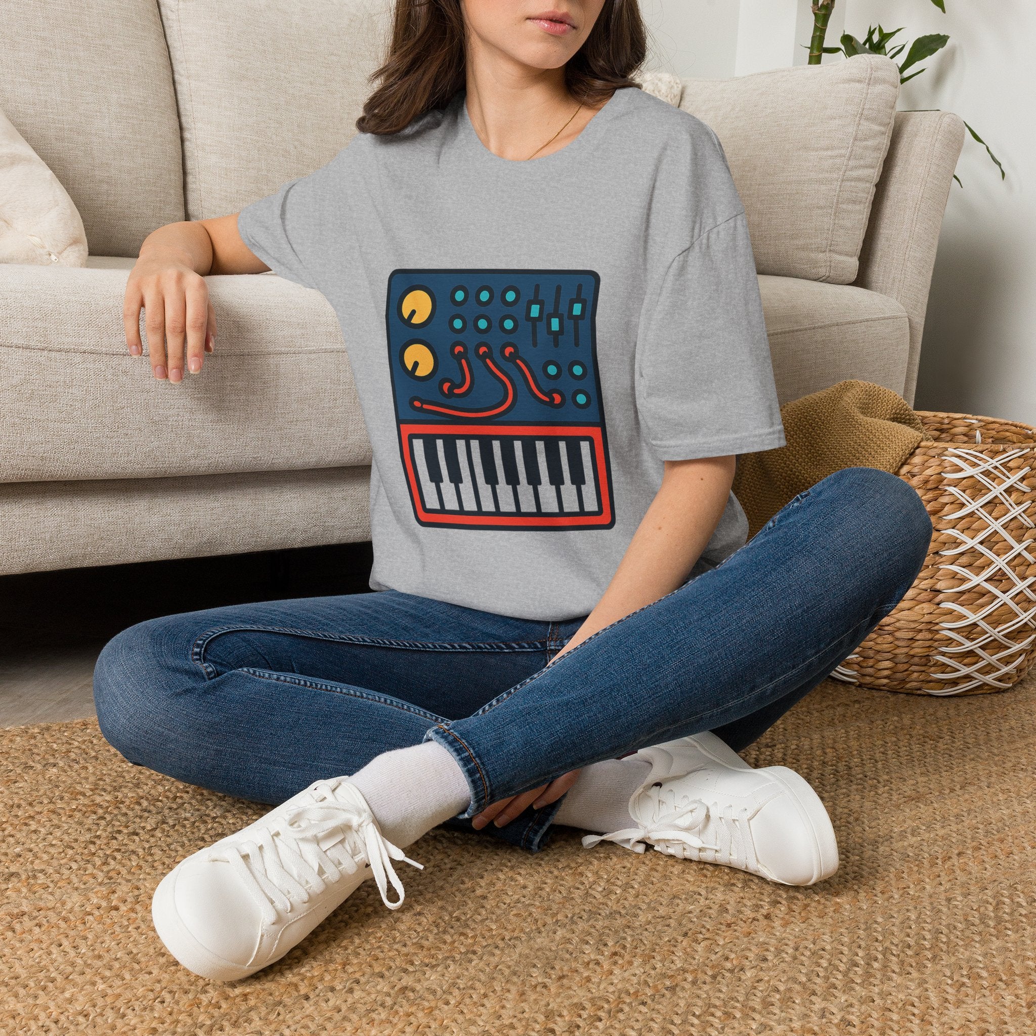 Modular Synthesis t-shirt with synthesizer modular design – gift for synth enthusiasts