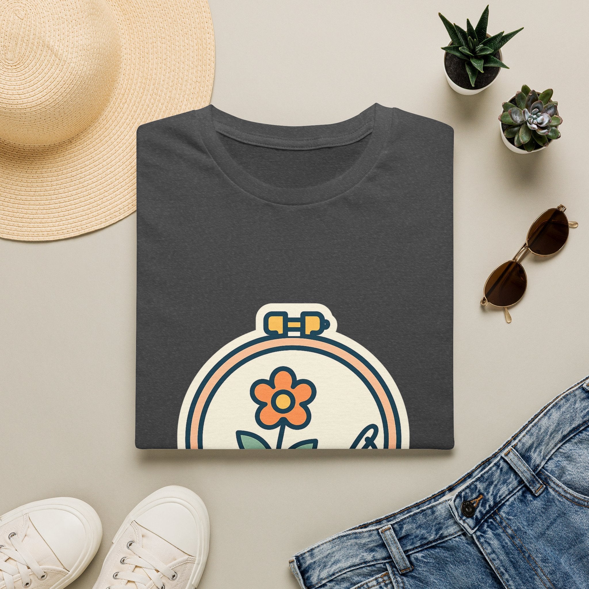 Embroidered Art Unisex T-Shirt | Comfortable Cotton Tee for Art Lovers