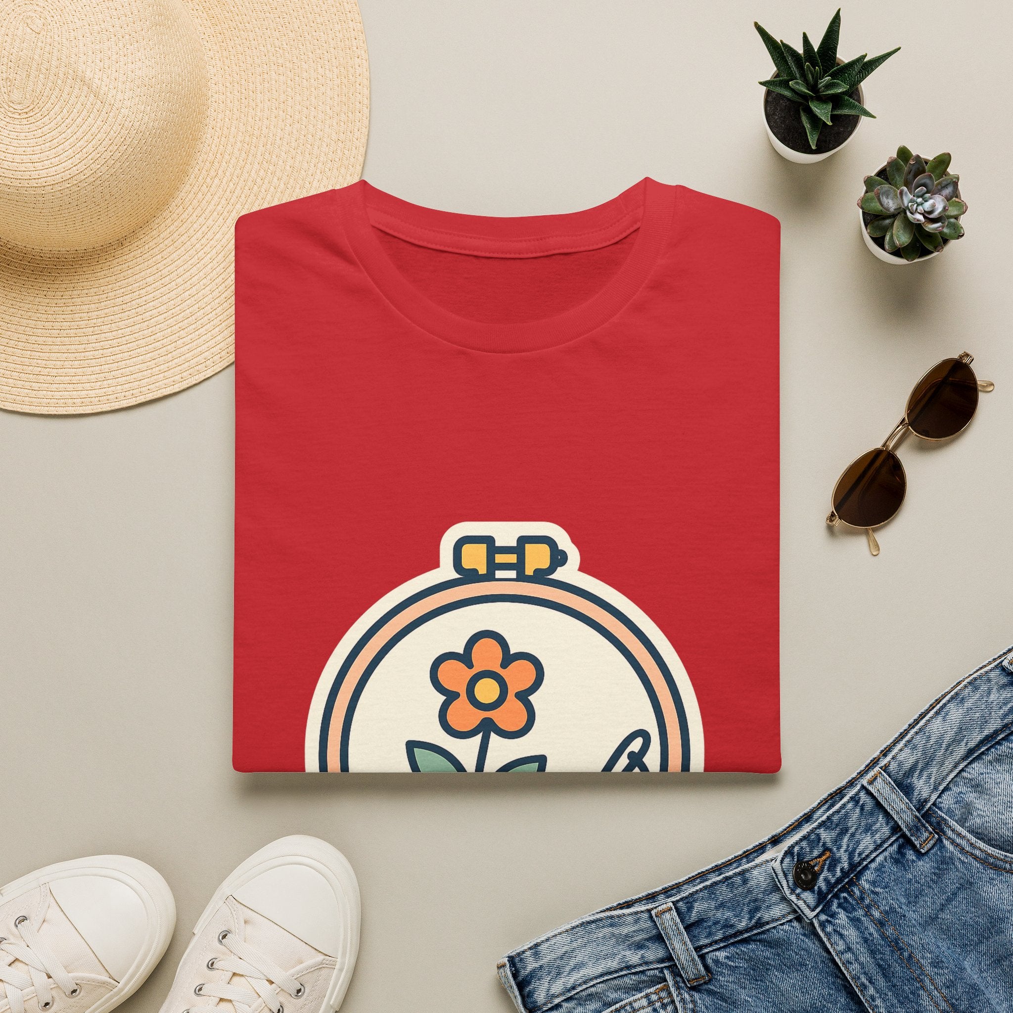 Embroidered Art Unisex T-Shirt | Comfortable Cotton Tee for Art Lovers
