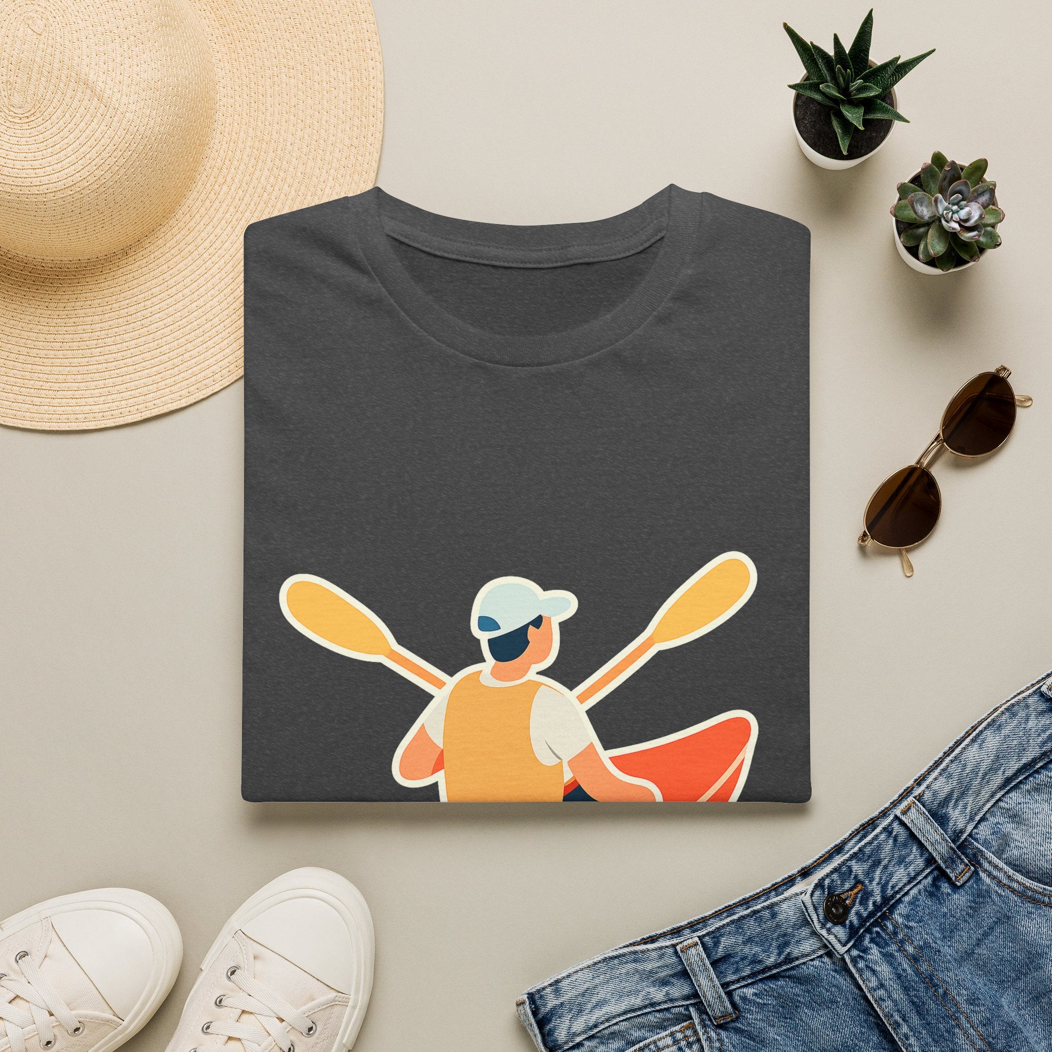 Kayaking Paddling Adventure Unisex T-Shirt - Soft Comfort Cotton Tee