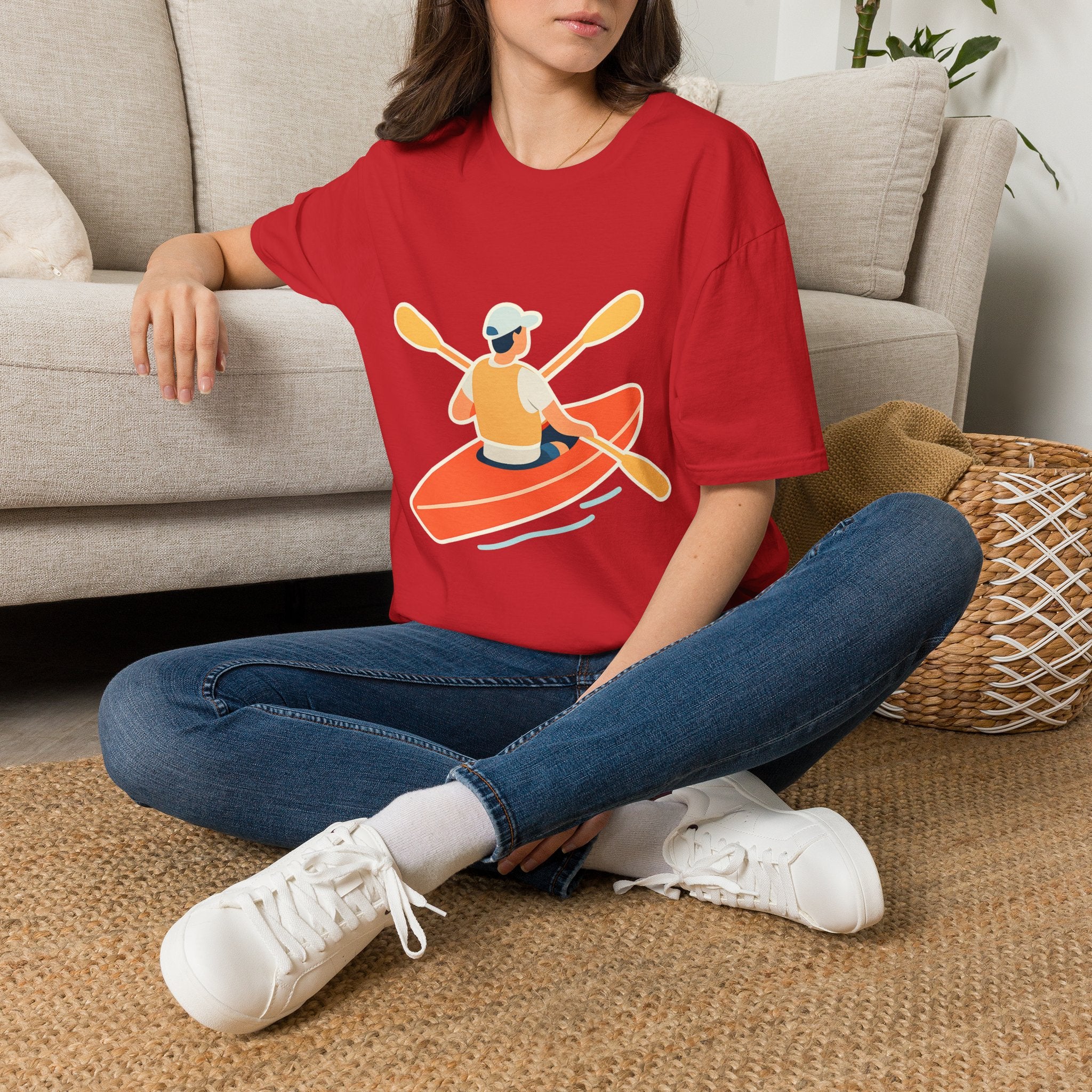 Kayaking Paddling Adventure Unisex T-Shirt - Soft Comfort Cotton Tee