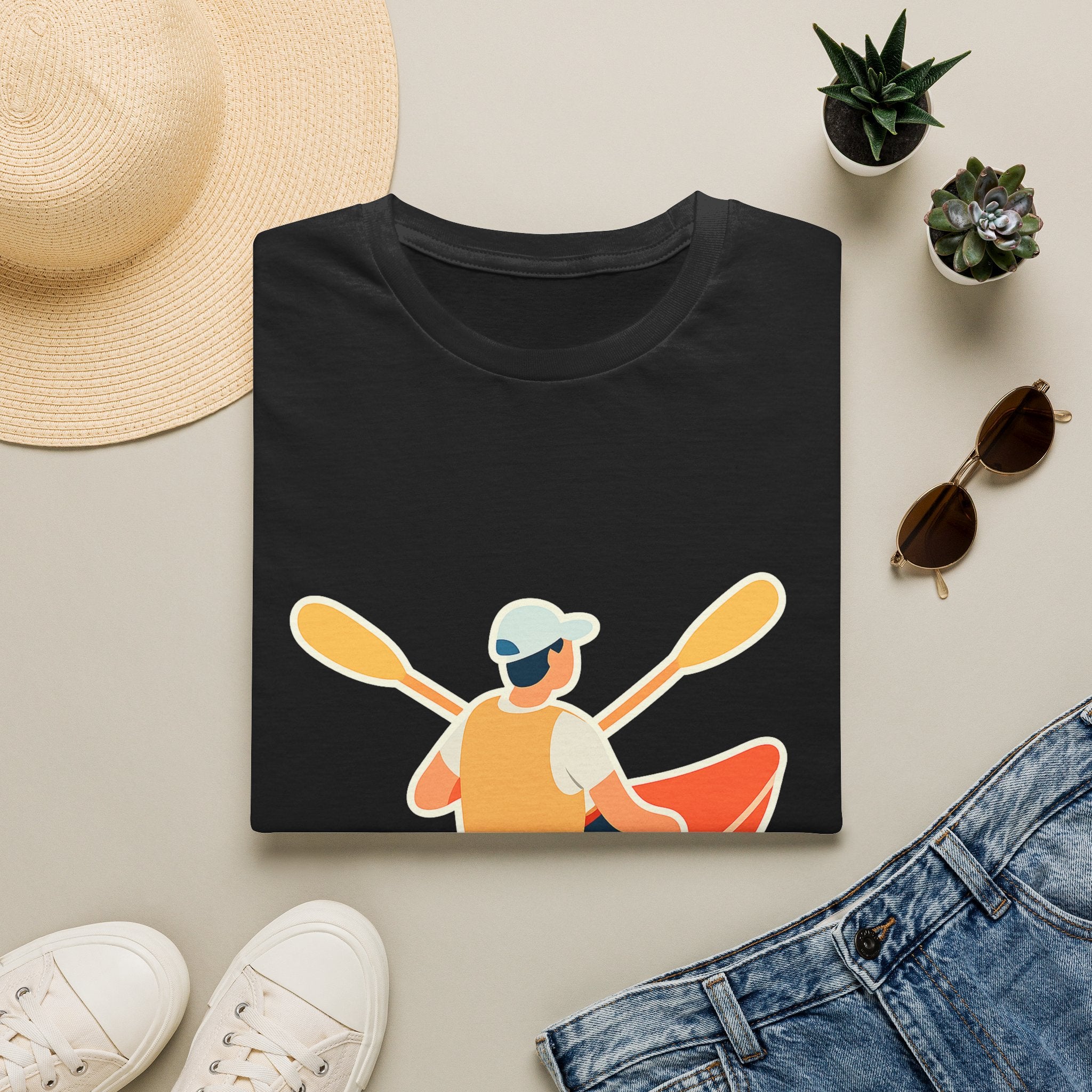 Kayaking Paddling Adventure Unisex T-Shirt - Soft Comfort Cotton Tee