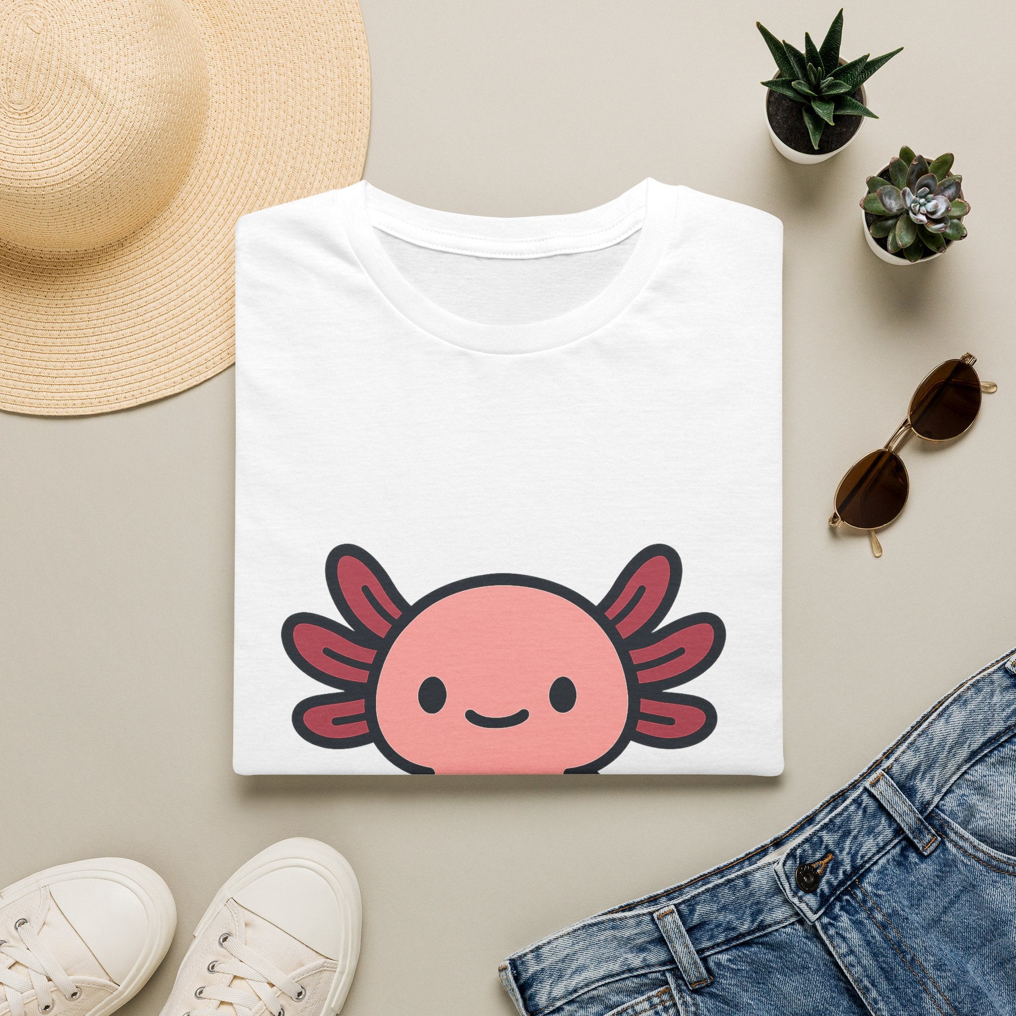 Cute Axolotl T-Shirt | Unisex Soft Tee for Aquatic Animal Lovers