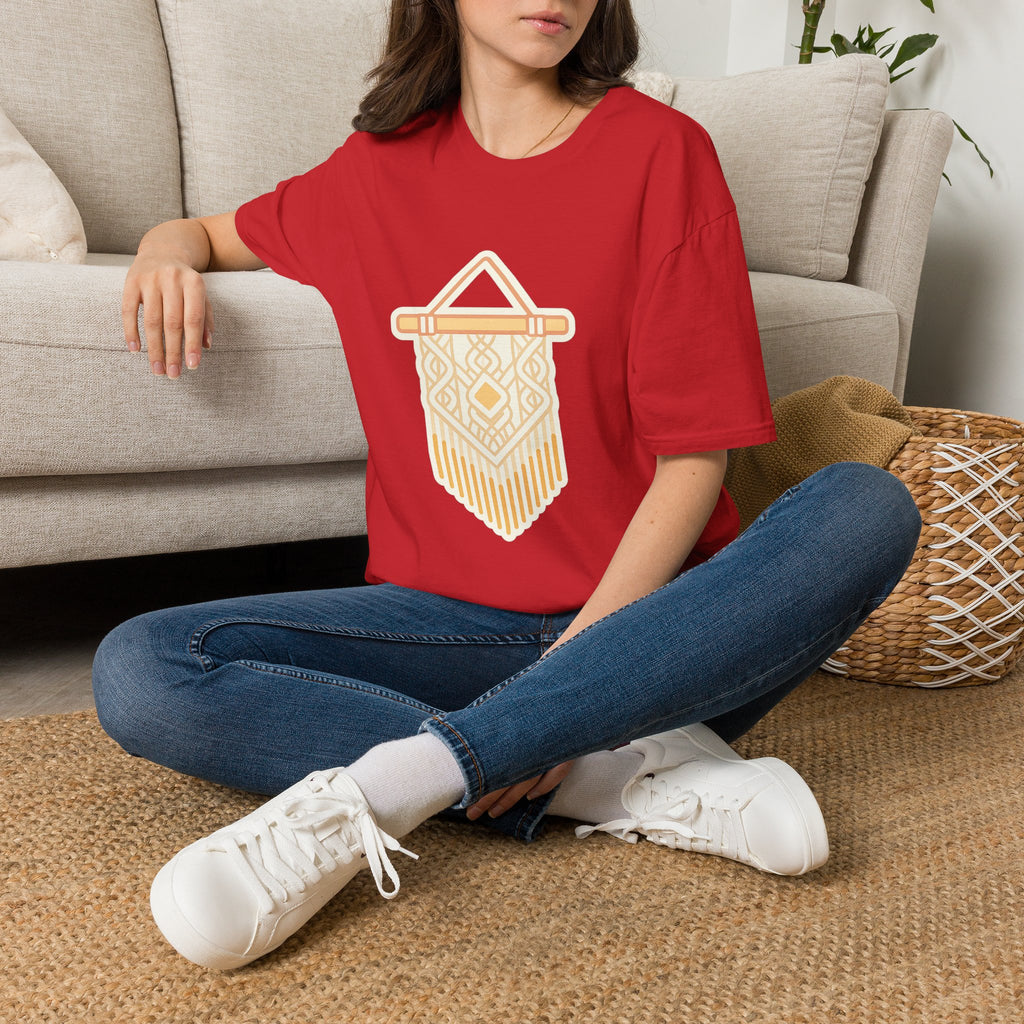 Macrame Unisex T-Shirt | Boho Art Print Tee for Men & Women