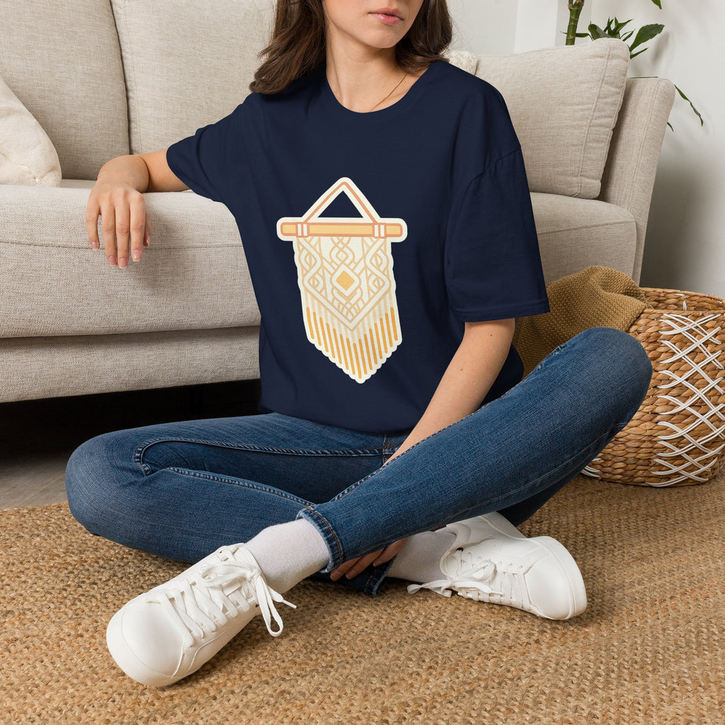 Macrame Unisex T-Shirt | Boho Art Print Tee for Men & Women