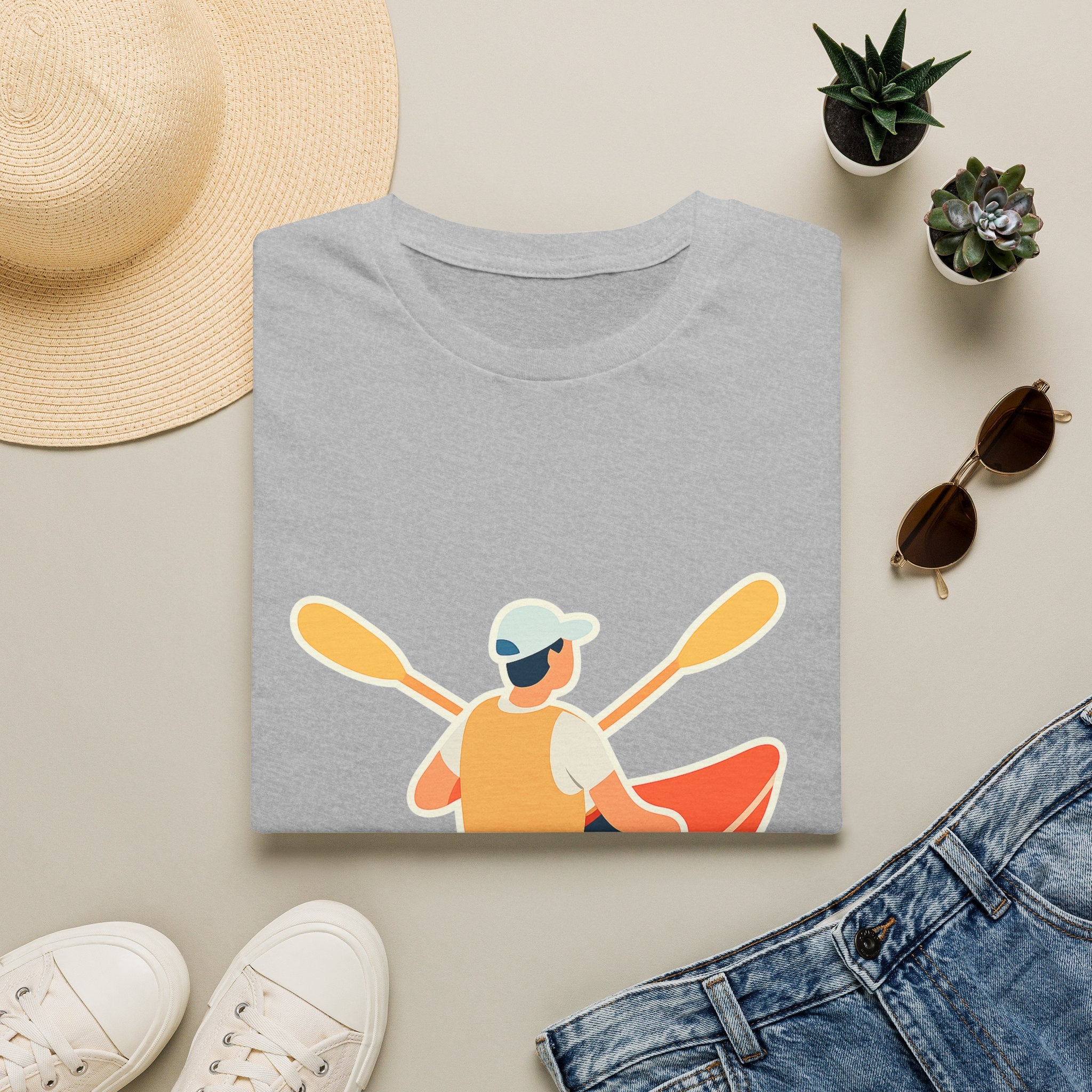 Kayaking Paddling Adventure Unisex T-Shirt - Soft Comfort Cotton Tee