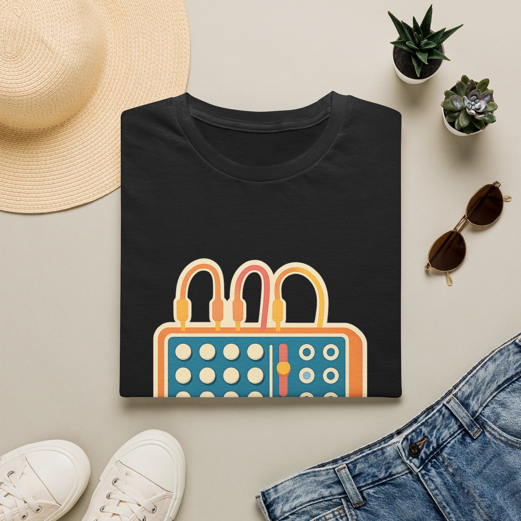 Modular Synthesis t-shirt with synthesizer modular design – gift for synth enthusiasts