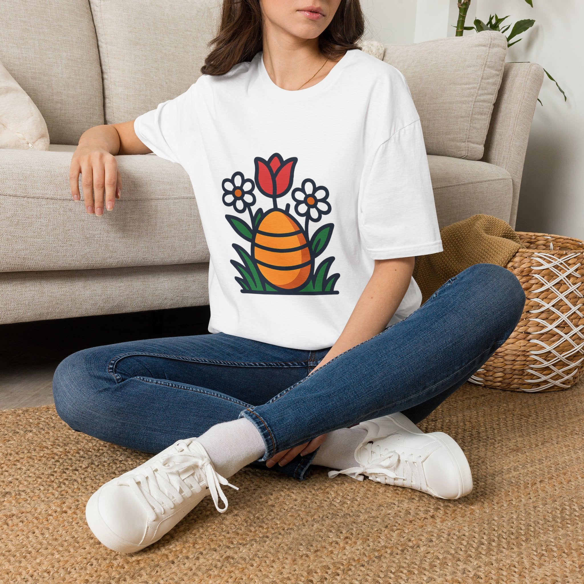 Easter Spring t-shirt with pastel bunny egg hunt design – gift for easter and spring lovers