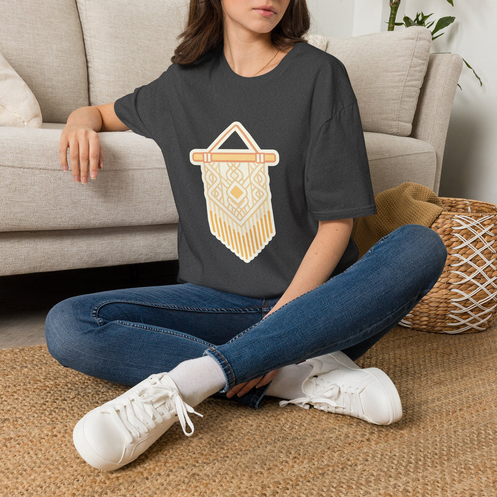 Macrame Unisex T-Shirt | Boho Art Print Tee for Men & Women