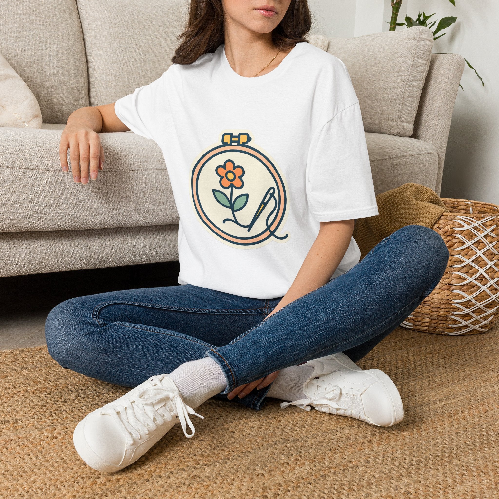 Embroidered Art Unisex T-Shirt | Comfortable Cotton Tee for Art Lovers