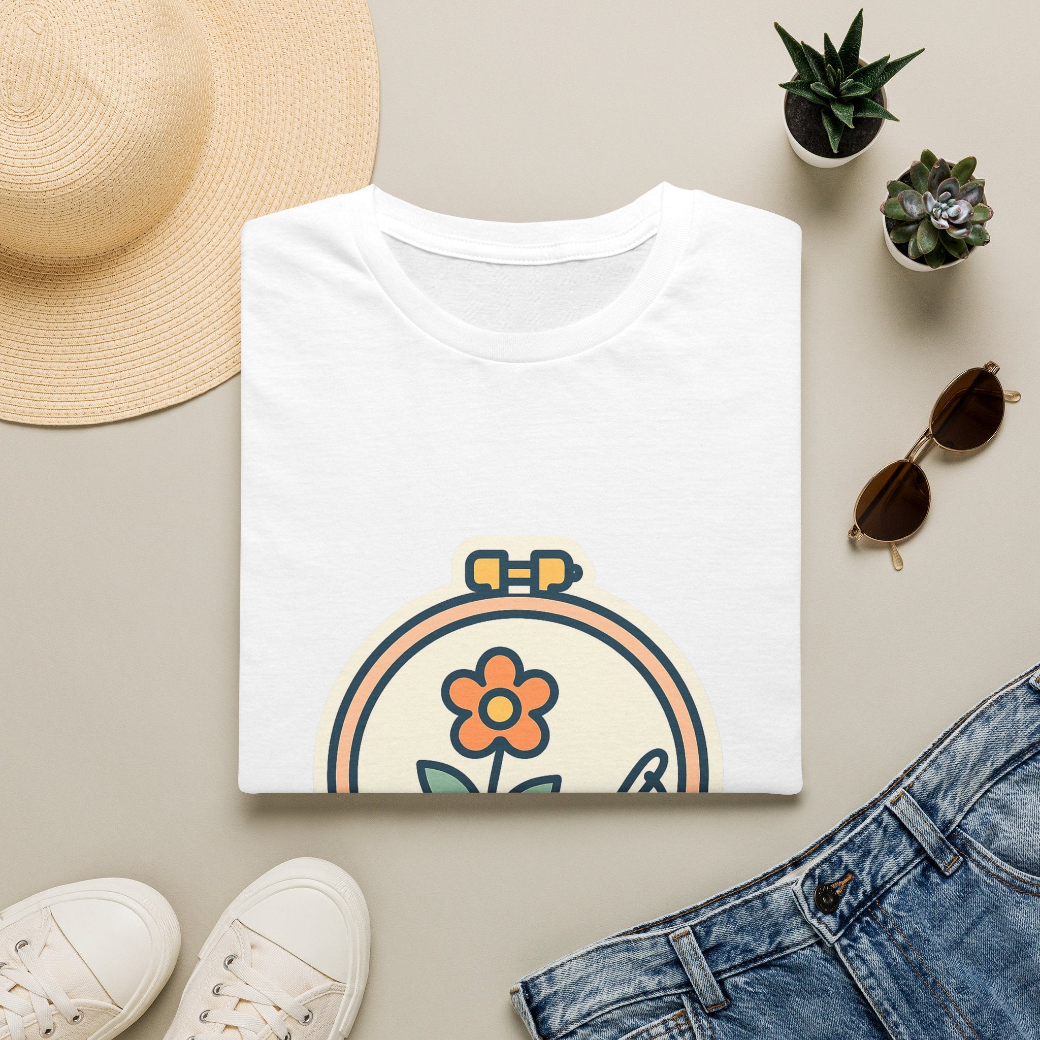 Embroidered Art Unisex T-Shirt | Comfortable Cotton Tee for Art Lovers
