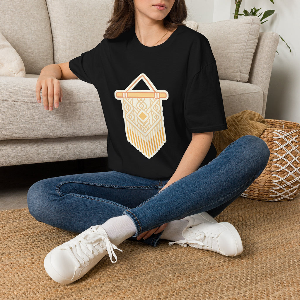 Macrame Unisex T-Shirt | Boho Art Print Tee for Men & Women