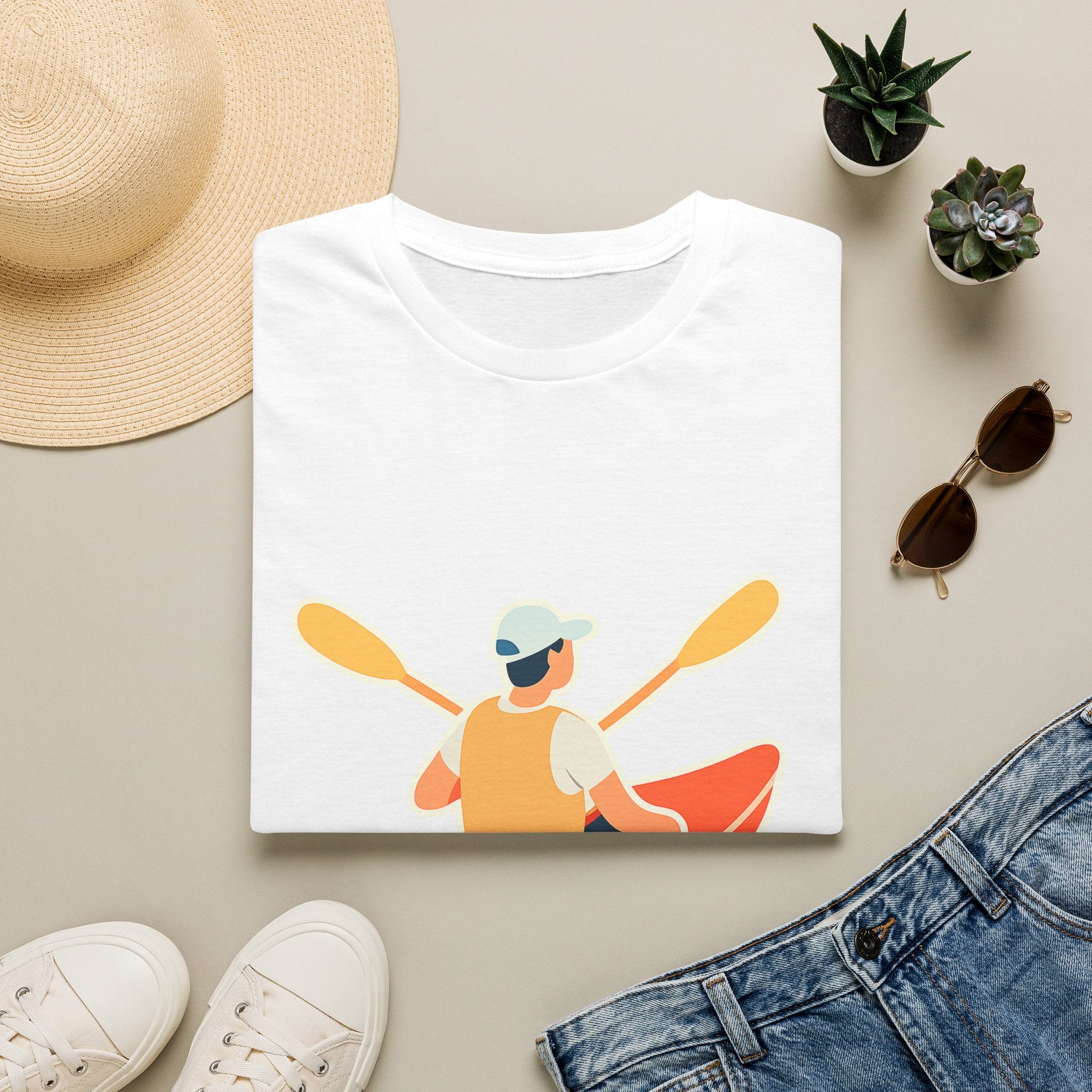 Kayaking Paddling Adventure Unisex T-Shirt - Soft Comfort Cotton Tee