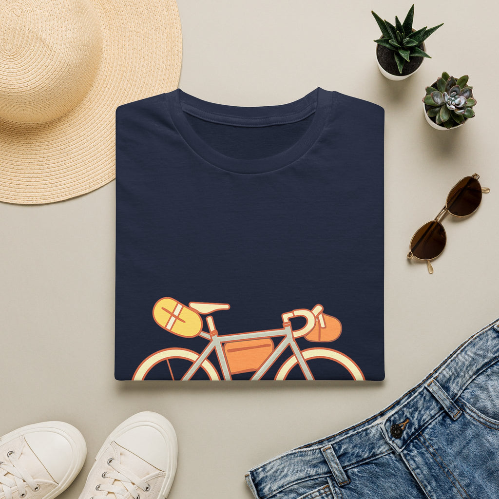 Bikepacking t-shirt in Navy – gift for cyclists